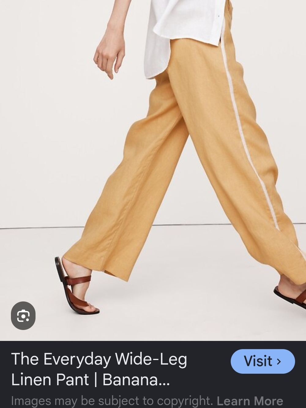 Banana Republic Wide-Leg Linen Pants — Golden Mustard